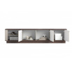 VESPER RTV 187 3D - cashmere mdf / orzech / czarne uchwyty / cokół