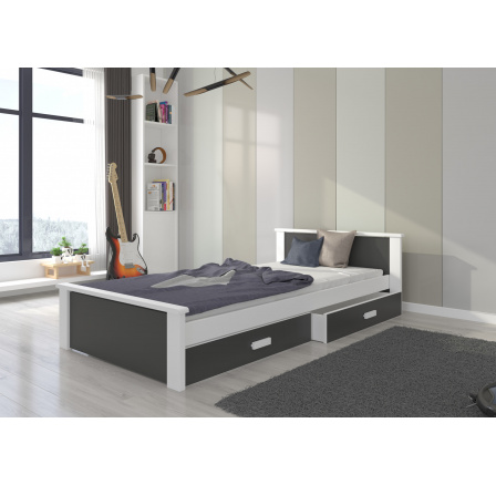 ALDEX ágy 200x90 Fehér+Szén