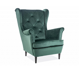 LADY Velvet fotel, zöld Bluvel 78/wenge