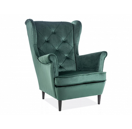 LADY Velvet fotel, zöld Bluvel 78/wenge