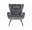 LOUIS VELVET fotel, Szürke Bluvel 14/Fekete