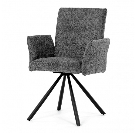 Jídelní židle, šedá, látka bouclé, DCH-W1117 GREY2
