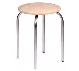 CHICO 2 puff, Bézs műbőr / Króm