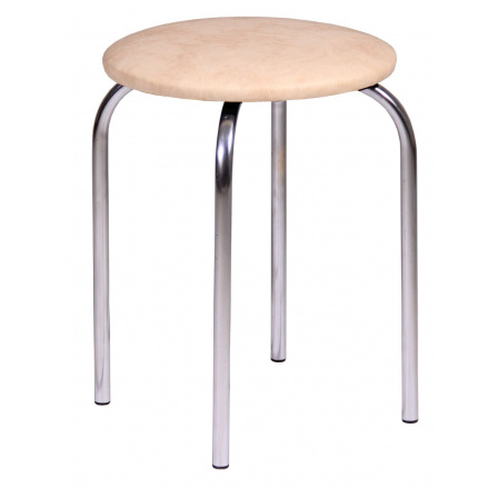 CHICO 2 puff, Bézs műbőr / Króm