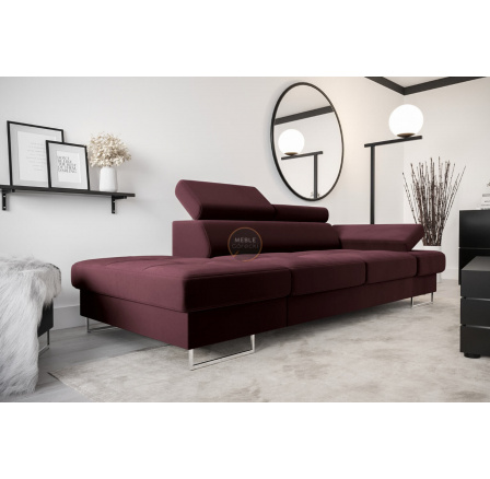 SOFA GALAXY II SZEZLONG 235 CM - Odcienie bordowego , Szezlong po lewej - lewa strona