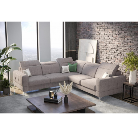 NAROŻNIK ROZKŁADANY MALIBU MAX 250x250 - prawa , Odcienie szarości