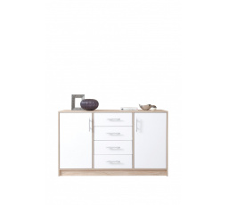 SMART SRK1 nagy komód, sonoma tölgy + fehér lux