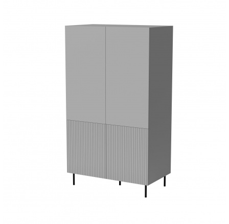 ASENSIO S-1 ruhásszekrény, Világosszürke/Fekete