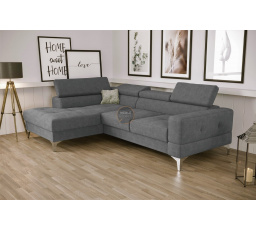 NAROŻNIK TOSCANIA MINI Z FUNKCJĄ SPANIA 170x250 CM - Odcienie szarości , lewa
