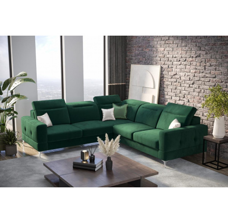 NAROŻNIK ROZKŁADANY MALIBU MAX 250x250 - lewa , Odcienie zieleni