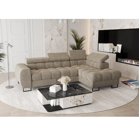 NAROŻNIK ROZKŁADANY ASPEN MINI 260x170 CM - prawa , Odcienie beżu