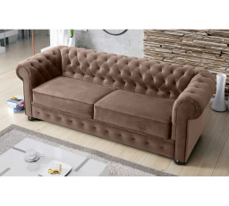 SOFA DWUOSOBOWA MANCHESTER II 188 CM - Sofa bez funkcji spania , Odcienie brązowego