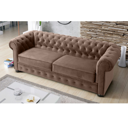 SOFA DWUOSOBOWA MANCHESTER II 188 CM - Sofa bez funkcji spania , Odcienie brązowego