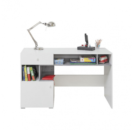 SIGMA íróasztal - SI10, Fehér Lux + Beton