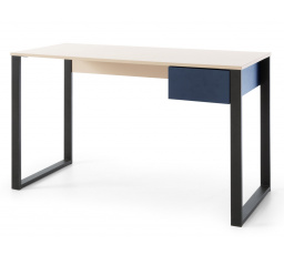 SERGIO SE 9 íróasztal, Bézs-homok/Olajozott tölgy/Királykék