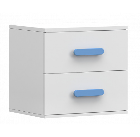 SMYK I - 22 éjjeliszekrény - Fehér Matt/Kék