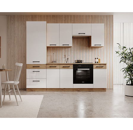 Konyhabútor VIKA 240 Fehér Fény + Lancelot Tölgy