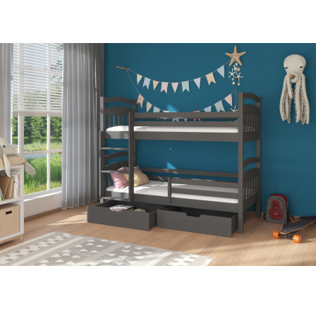 Kétszemélyes emeletes ágy ADA 200x90 Grafit