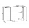 Tükrös szekrény, MDF, fehér, AZR-E1132 WT
