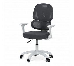 Dětská židle, výškově nastavitelná, šedá síťovina, KA-K1063 GREY