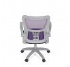 Dětská židle, výškově nastavitelná, fialová síťovina, KA-K2008 PUR