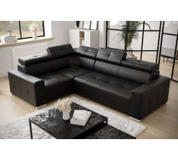 NAROŻNIK MARGO II 270×197 SKÓRA NATURALNA - lewa , Skóra czarna