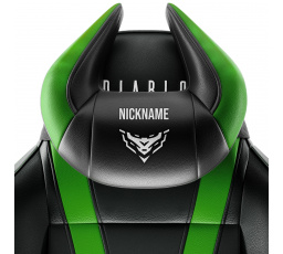 Fejtámla párna X-Horn személyre szabott hímzéssel, fekete-zöld