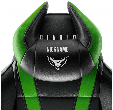 Fejtámla párna X-Horn személyre szabott hímzéssel, fekete-zöld