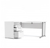 Psací stůl OFFICE 80400/44, Bílá/Silver grey