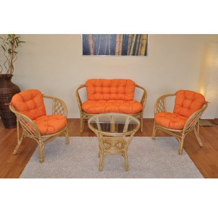 Polstry na soupravu Bahama velká komplet oranžový melír