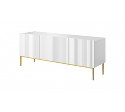 TV komoda Nicole, bílá mat / zlaté nohy