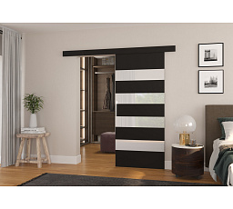 MILOU 96 tolóajtó falra Black+White Lacobel