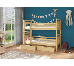 Kétszemélyes emeletes ágy matracokkal ADA 200x90 Pine