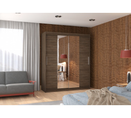 Tolóajtós szekrény tükörrel DALLAS 180 Choco+Choco