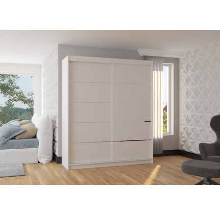 Tolóajtós szekrény SPECTRA 180 Fehér+Fehér