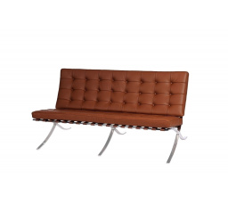 Sofa BA2 két személyre, világos barna természetes bőr