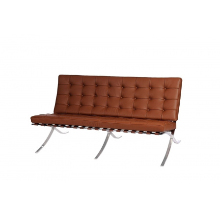 Sofa BA2 két személyre, világos barna természetes bőr