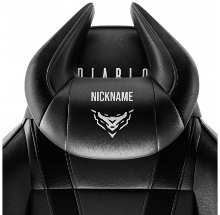 Fejtámla párna X-Horn személyre szabott hímzéssel, fekete