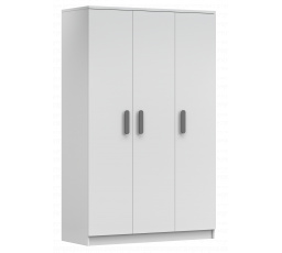 3D SMYK I - 19 Gardróbszekrény, Fehér Matt/Szürke