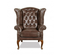 Křeslo Chesterfield Queen kůže hnědá