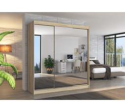 Tolóajtós szekrény tükörrel AUSTIN 200 Sonoma+Sonoma