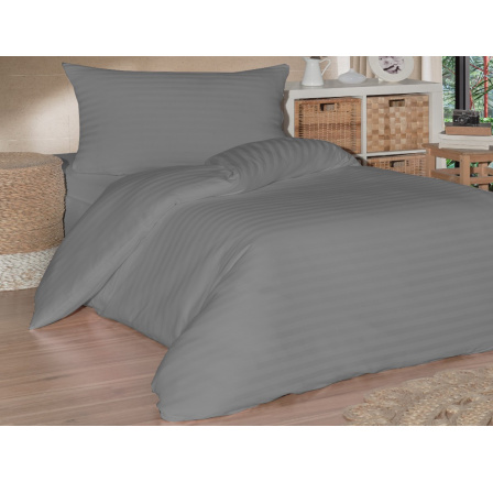 Povlak saténový proužek  30x40cm šedý