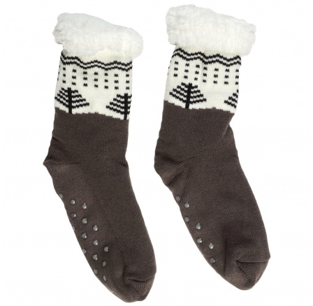 Skarpety zimowe sherpa ze wzorem rozmiar 39-42 brązowe Skarpety zimowe sherpa ze wzorem rozmiar 39-42 brązowe