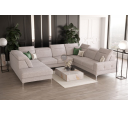 NAROŻNIK TAPICEROWANY MALIBU MAX I 260x350x220 CM - Odcienie beżu , Strona prawa