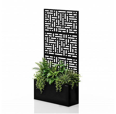 Fém pergola virágtartóval fekete: ROSE, 900 x 1800 x 300 mm Fém pergola virágtartóval fekete: ROSE, 900 x 1800 x 300 mm