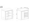 LIVINIO L5 vitrin Ribbeck / Fehér fényes