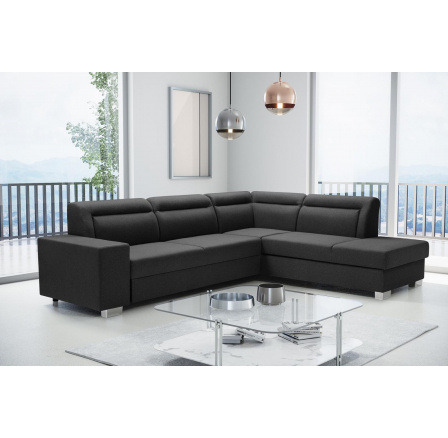 Rohová sedací souprava Davis černá pravá