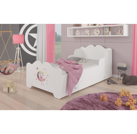 Łóżko z materacem i szufladą XIMENA SLEEPING PRINCESS 140x70 White