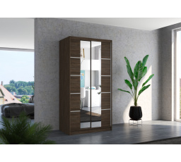 Tolóajtós szekrény tükörrel KSAWER 100 Choco+Choco