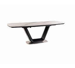 ARMANI CERAMIC étkezőasztal, fehér márvány hatás/fekete matt